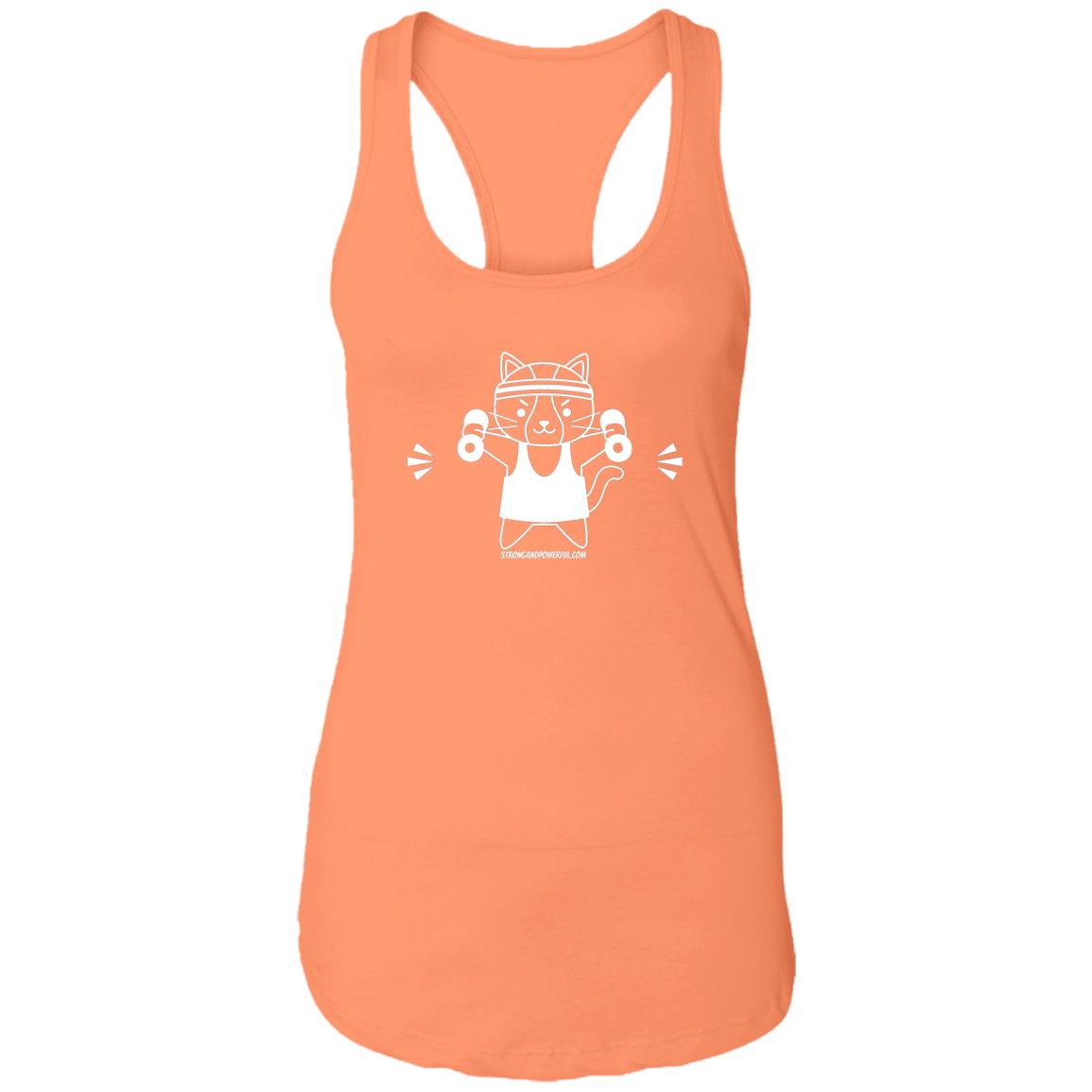 Karma the Kitty Dumbbells Ladies Racerback Tank