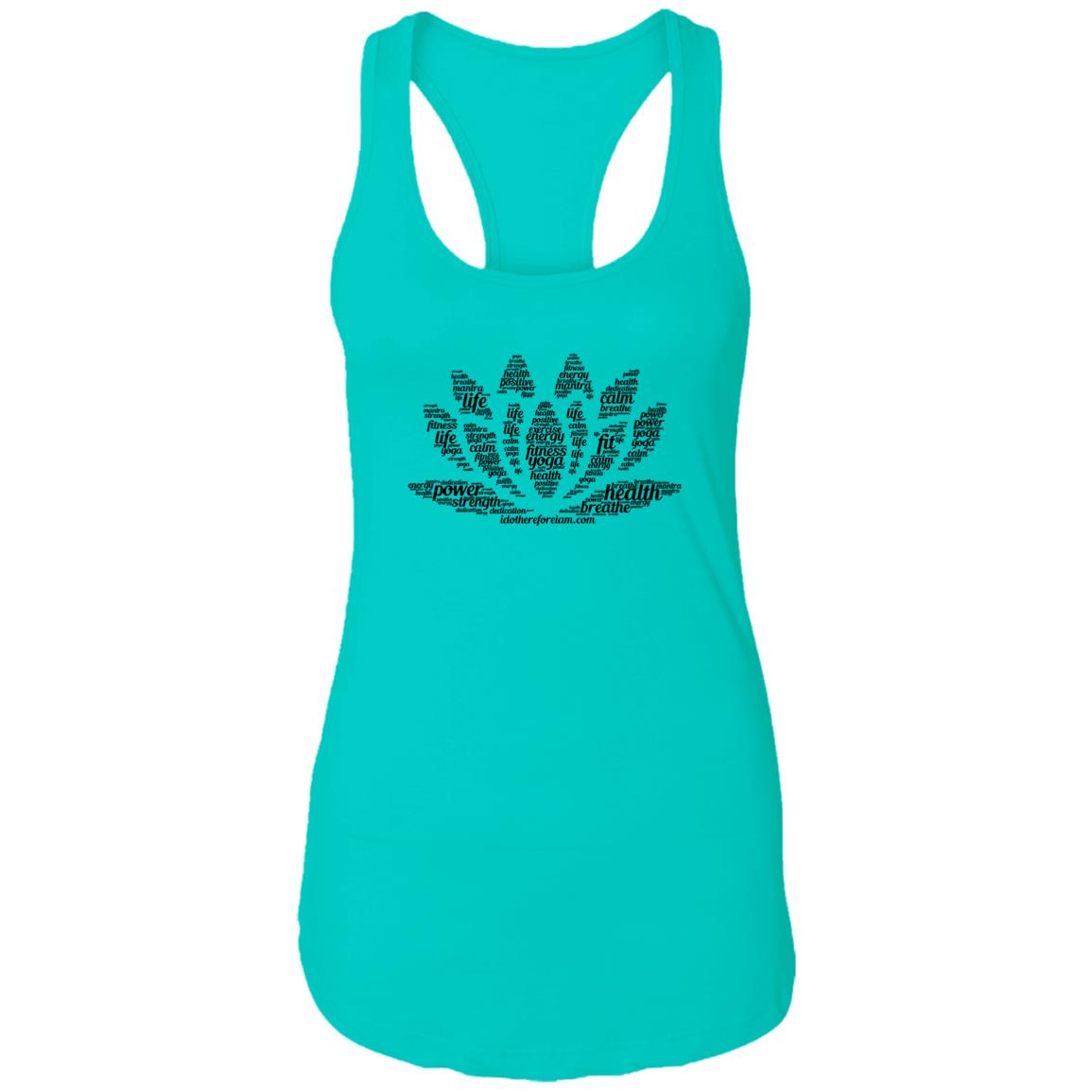 Yoga Lotus Flower Ladies Racerback Tank