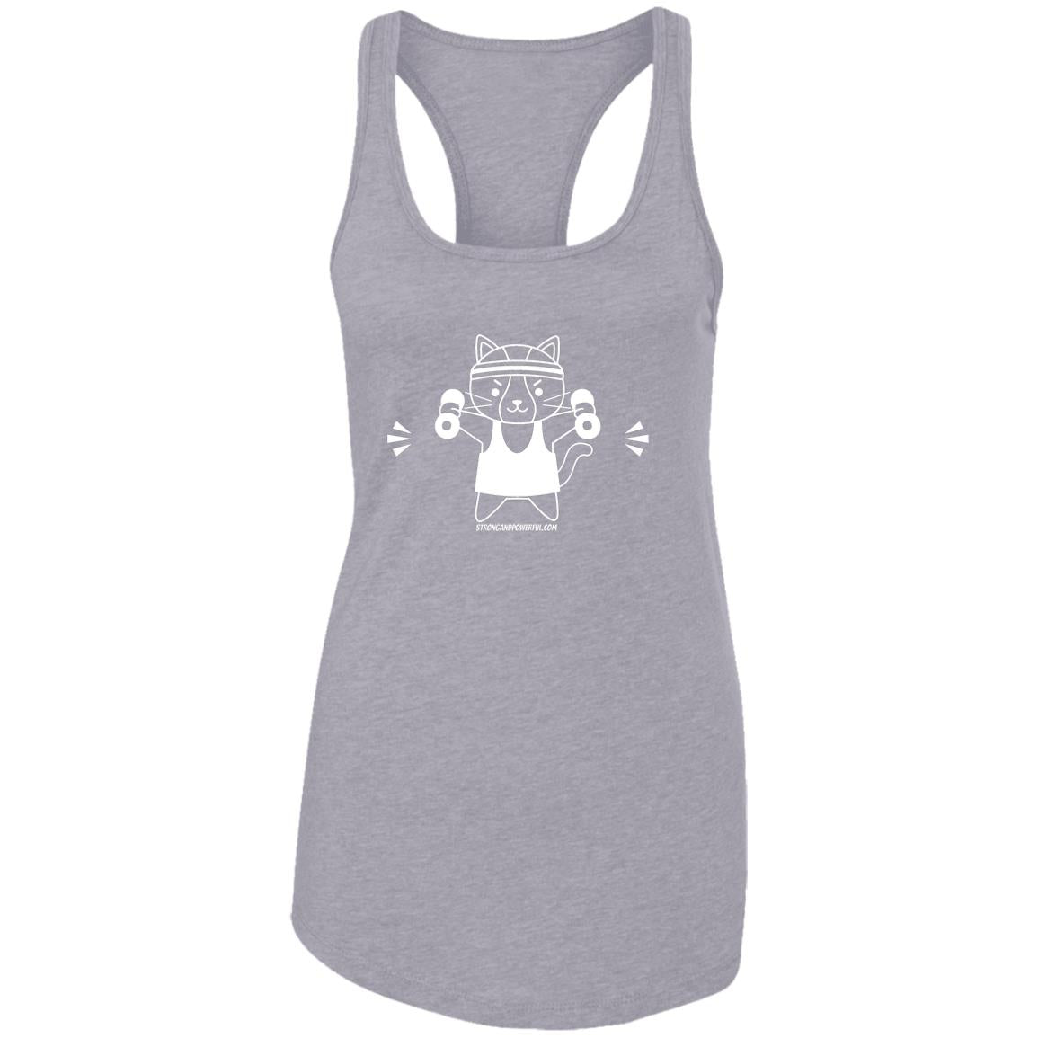 Karma the Kitty Dumbbells Ladies Racerback Tank