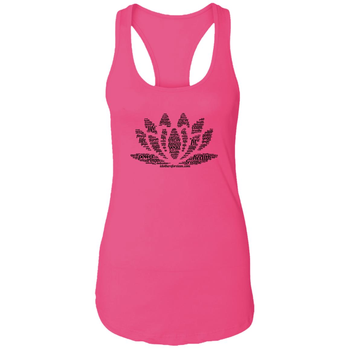Yoga Lotus Flower Ladies Racerback Tank