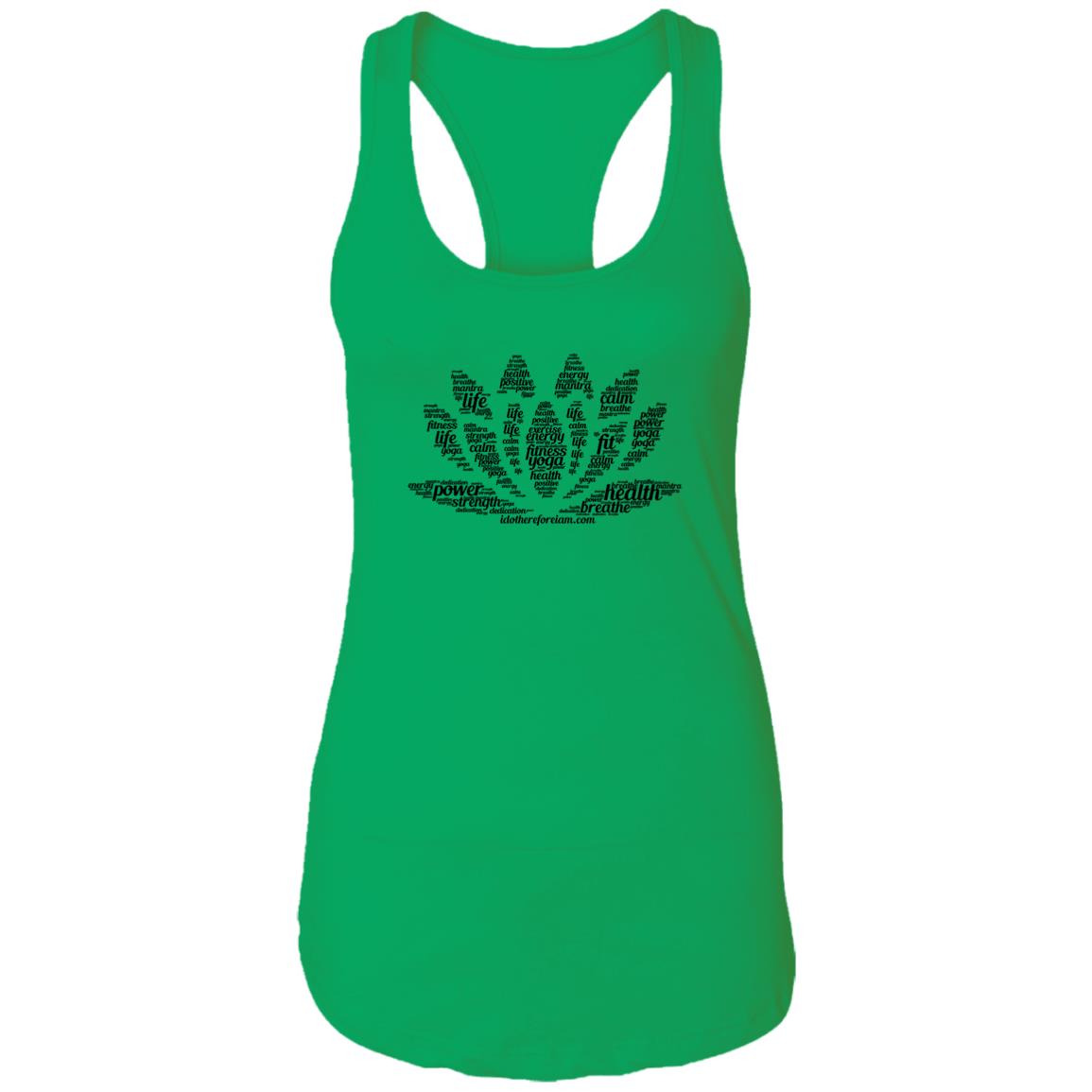 Yoga Lotus Flower Ladies Racerback Tank