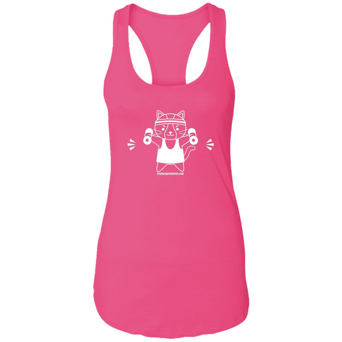 Karma the Kitty Dumbbells Ladies Racerback Tank