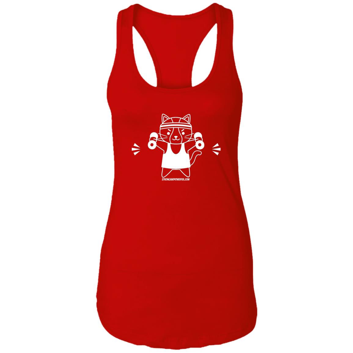 Karma the Kitty Dumbbells Ladies Racerback Tank